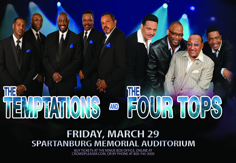 group shot of the temptations and the four tops